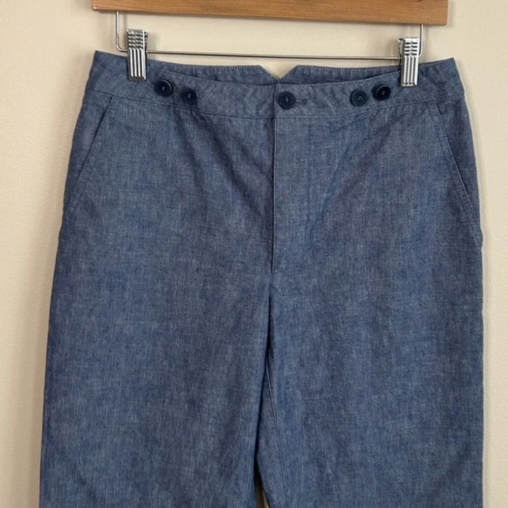 Philosophy Blue Denim High Rise Straight Leg Boho Jeans with Frayed Hem Size 2 - Picture 2 of 7